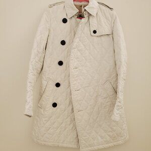 Burberry Mid-Length White Quilted Coat